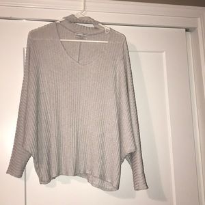 Grey/silver choker sweater